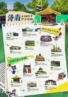 济南游玩攻略缤纷海报-源文件-采灵感-cailinggan.com