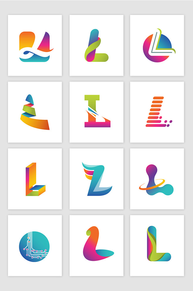 L字母标志logo矢量设计图形