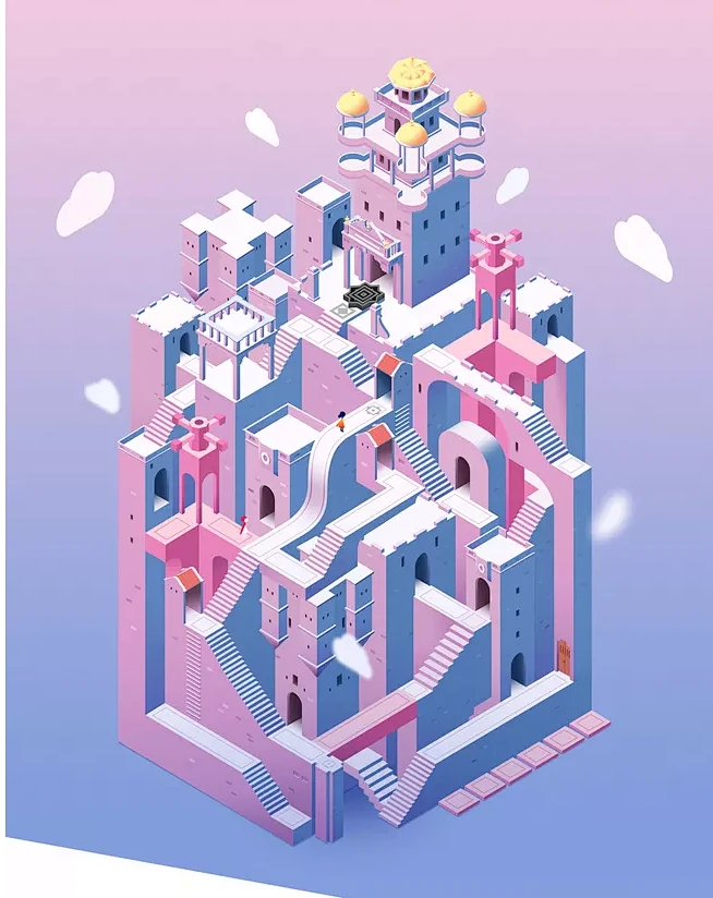 纪念碑谷 - 妙旅开平碉楼|插画|商业插...@謙“~言”采集到2.5D(7图)_花瓣-花瓣网