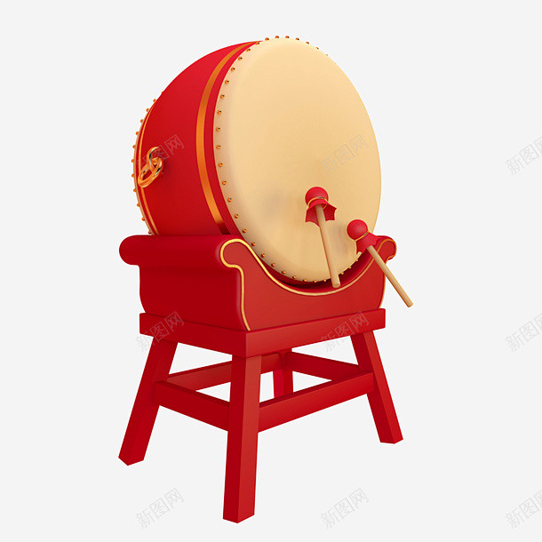 红色手绘大鼓 免费下载 页面网页 平面电...