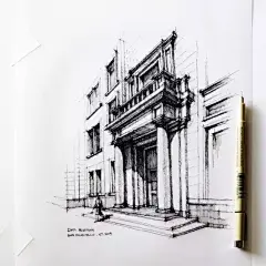 走走画画，用针管笔记录沿途的风景