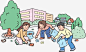捡垃圾png免抠素材_新图网 https://ixintu.com 手绘学校 小学生 环保 插画 绿色 拾垃圾