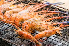 格子烤肉,海产,泰国食品,虾,手提炉,触须,热,清新,食品,泰国