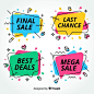 Memphis sales banners Free Vector