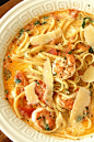 Fettuccine Soup with Shrimp | :: Glorious Food ::