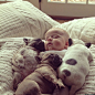 宝宝和狗的可爱摄影(原图尺寸：721x723px)