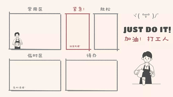 简约打工人工作分区桌面电脑壁纸