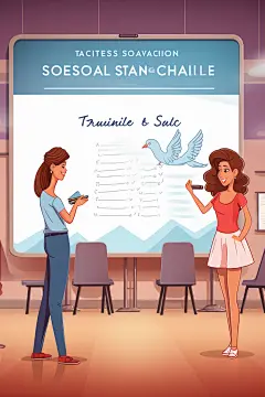 老师上课培训校园扁平风插画