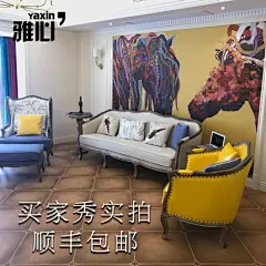 雅心斑马北欧风格壁纸背景墙创意墙纸无纺布客厅卧室艺术欧式墙布