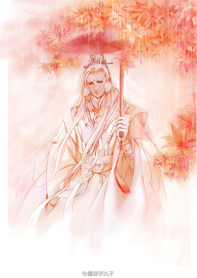 78霹雳布袋戏墨青墨黑痴汉丸作品古风美男手绘同人手绘