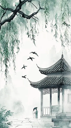 【荷香引】采集到插畫森林（山水如画）