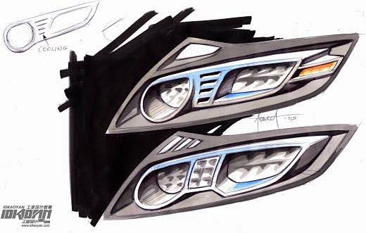 车灯手绘稿欢迎加入本小站点击页面右上角的星星符号就可以推荐给好友