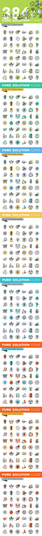 Flat Line Icons of Environment by PureSolution on @creativemarket