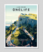 EPIC BEAUTY : Creation of a cover illustration depicting a road trip through the epic beauty of the nature for the issue 35 of Onlife Magazine, published by Land Rover.