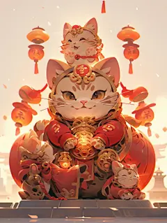可爱招财猫喜庆招财猫元素