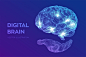 神经网络手掌脑科学科技蓝色背景矢量图设计素材