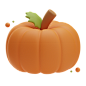 Pumpkin Vegetable 3D Icon