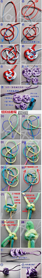 中国结之双钱结+纽扣结+玫瑰花结手工编织教程图解