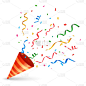 birthday cap with confetti and serpentine explosio