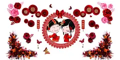 结婚装饰  - 源文件下载【酷图网】结婚,囍,装饰,婚礼图片,花艺,折扇,纸花,仿真花,皱纹纸,高仿花,蝴蝶,排花,三角排花,婚礼小人,结婚小人,结婚新人,古代小人,蝴蝶结,圆形装饰,圆形花纹,婚礼墙,结婚布置