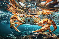 新鲜海蟹梭子蟹海鲜图片摄影图