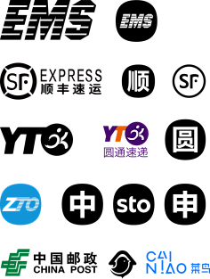 元素-花瓣网|陪你做生活的设计师 | logo 菜鸟快递logo 申通快递logo ems快递logo 中国邮政logo
