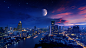 General 3840x2160 landscape cityscape Ellysiumn city Moon city lights digital art digital night architecture building