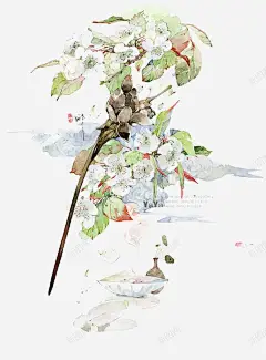 唯美中国古风水彩插画高清素材 免费下载 设计图片 页面网页 平面电商 创意素材 png素材