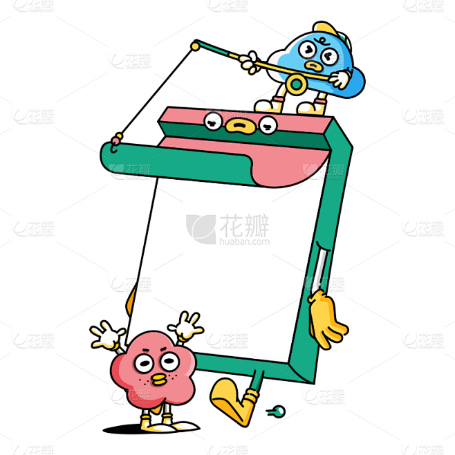 卡通感劳动节日历元素贴纸