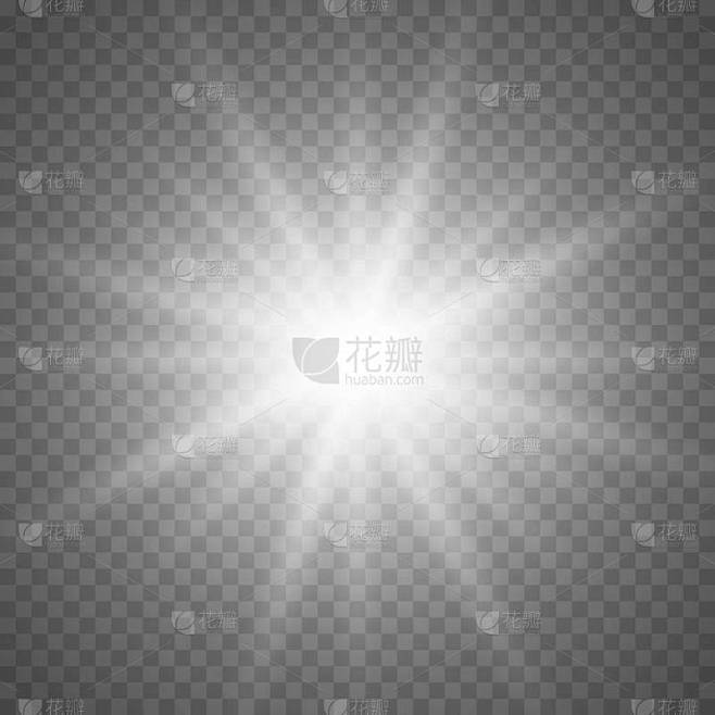 在透明背景上发光光效果.