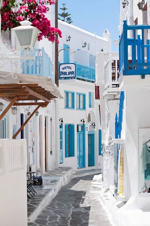 白色的房屋，米科诺斯岛，希腊