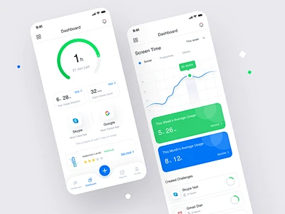 App Usage Tracker App Design clean design top designer time tracker ...
