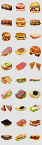 美味汉堡包三明治海报PNG免扣透明图素材