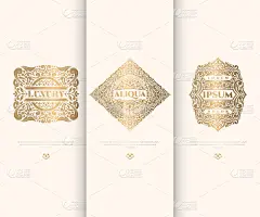 一组矢量标志。优雅,经典的元素。可用于珠宝、美容、时尚等行业。伟大的标志，字母，邀请，传单，菜单，小