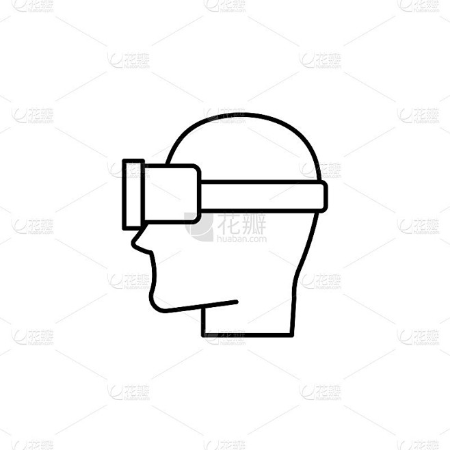 Vr眼镜虚拟现实，人类图标。移动概念和web应用的人工智能图标元素。细线vr眼镜虚拟现实，人类图标
