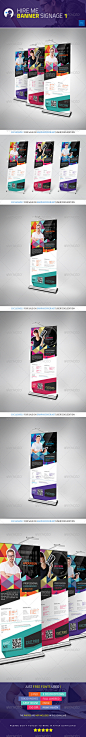 Print Templates - Hire Me - Banner Signage 1 | GraphicRiver