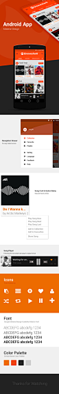 Grooveshark Android App | Material Design : This is not an official design -My very first try on redesigning Grooveshark's Android app with Material Design.I am a music freak and I love streaming music through their website. Wanted to do the same on my mo