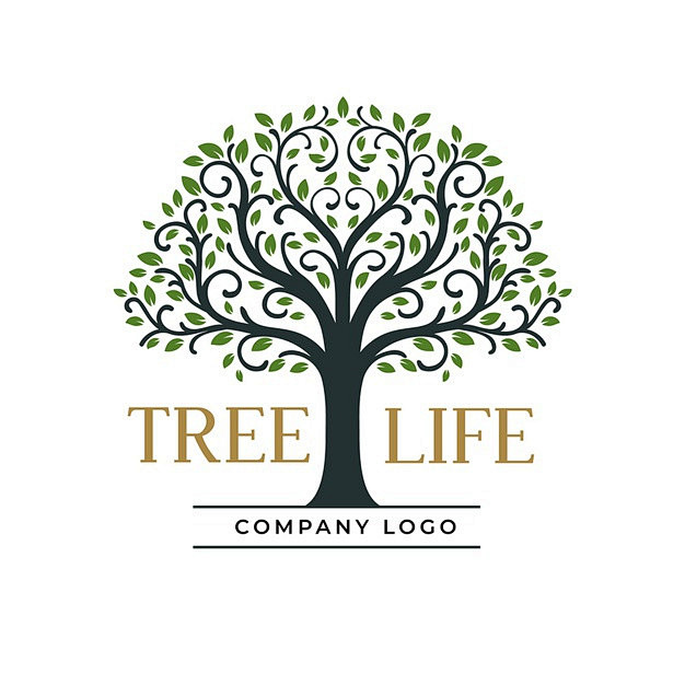 手绘树木树根logo矢量图素材