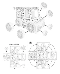 立体涂鸦拼装益智互动玩具diy创意房子动物模型儿童手工拆装折剪-淘宝网