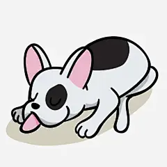 卡通可爱手绘的斗牛犬免抠素材_新图网 https://ixintu.com 卡通 可爱 吐舌头 斗牛犬 趴着的动物
