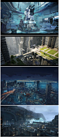 531 游戏美术资源 现代未来科幻 城市场景概念设定 气氛图集绘画-淘宝网