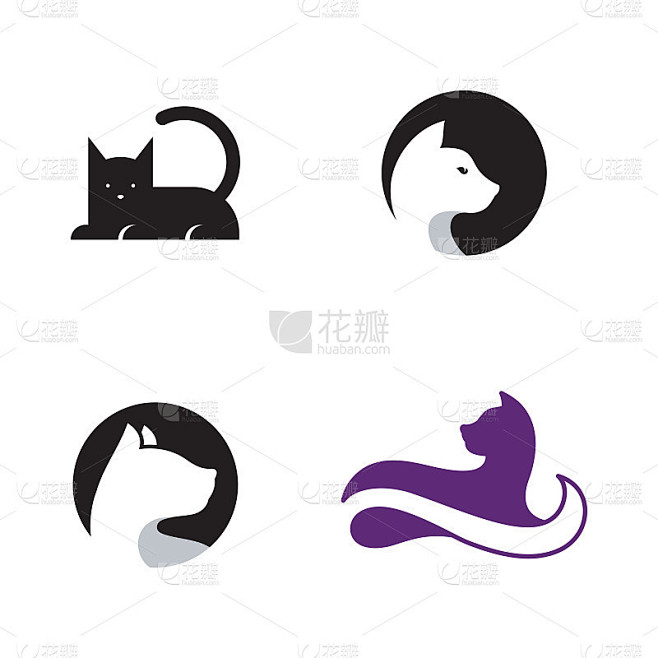 猫图标设计矢量插图设计