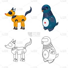 玩具,数学符号,野生动物,技术,动物,鸟类,狐狸,尾巴,南极洲,设计