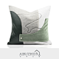 艾布之家简约现代新中式极简沙发样板房灰白绿色图形定制抱枕靠垫-淘宝网