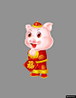 猪年卡通2019红色喜庆红包发财小猪029模板平面设计