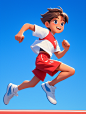 xiaojiang0609_A_young_chinese_short_distance_runner_in_a_red_an_ee47f998-5e6c-403e-95c4-03b3b09bf4da