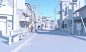 日式街道雨天夜晚 C4D建模OC渲染PS后期