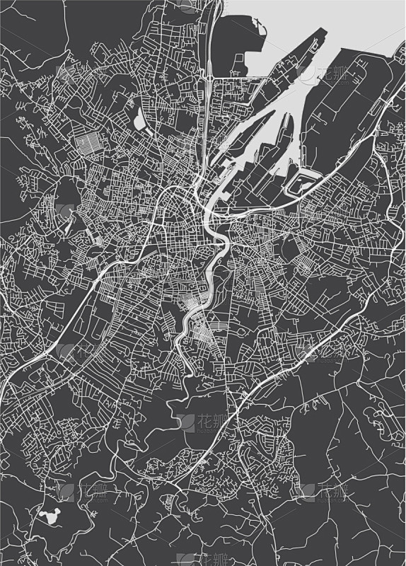 贝尔法斯特,城市,公园,河流,轮廓,林荫...