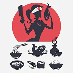 厨师高清素材 人物 卡通人物 厨师 大厨 女孩 插画 面条 餐饮 元素 免抠png 设计图片 免费下载 页面网页 平面电商 创意素材