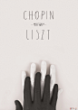 chopin muzyka liszt, by klaudia kost - typo/graphic posters : hungary, 2010 / poster for polish institute in hungary for year of chopin/liszt